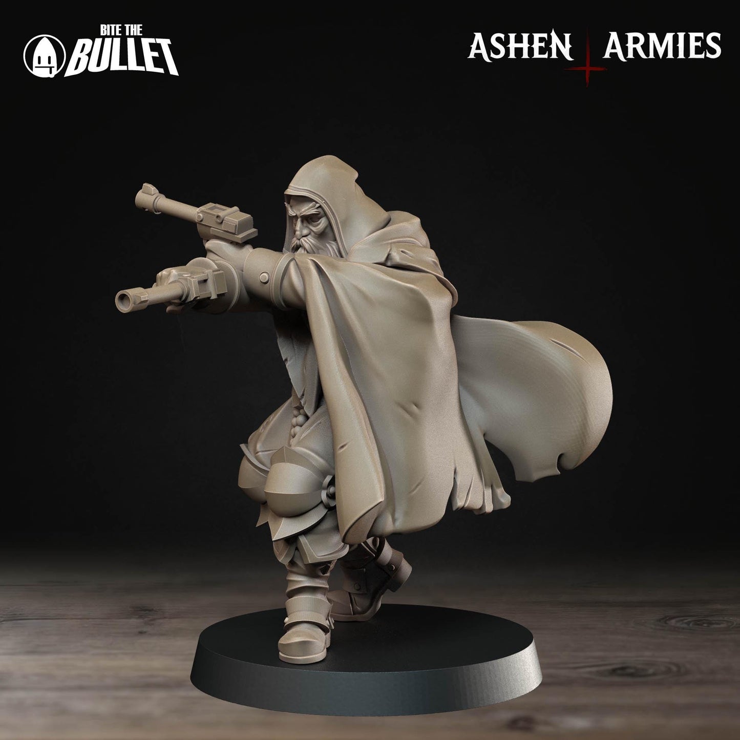 Sanctified Legion Pistol Sniper Priest Miniature (2 Variations) - 28mm / 32mm / 36mm - Bite the Bullet - Resin Printed Wargaming Figure