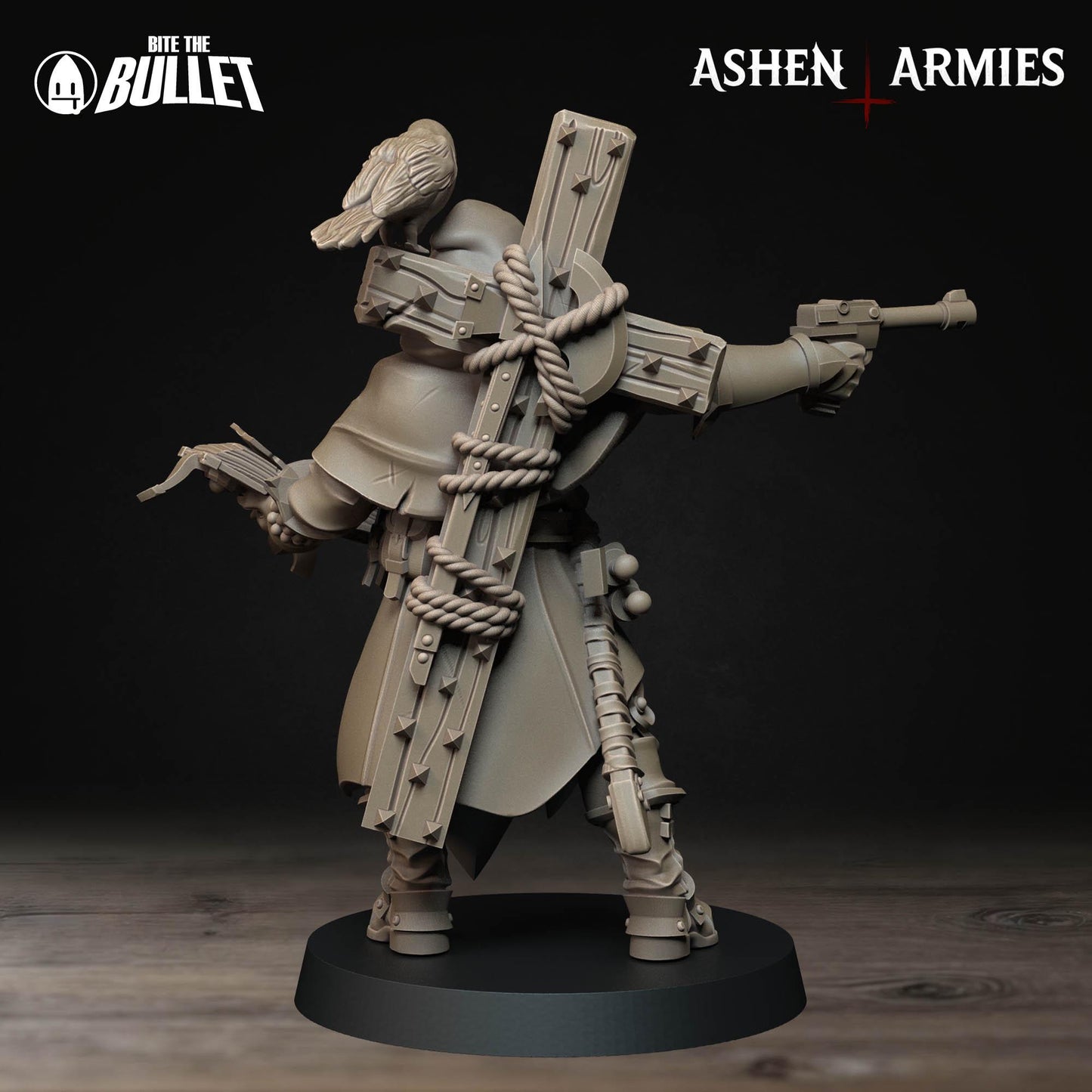Sanctified Legion Trench Cleric Miniature (2 Variations) - 28mm / 32mm / 36mm - Bite the Bullet - Resin Printed Wargaming Figure