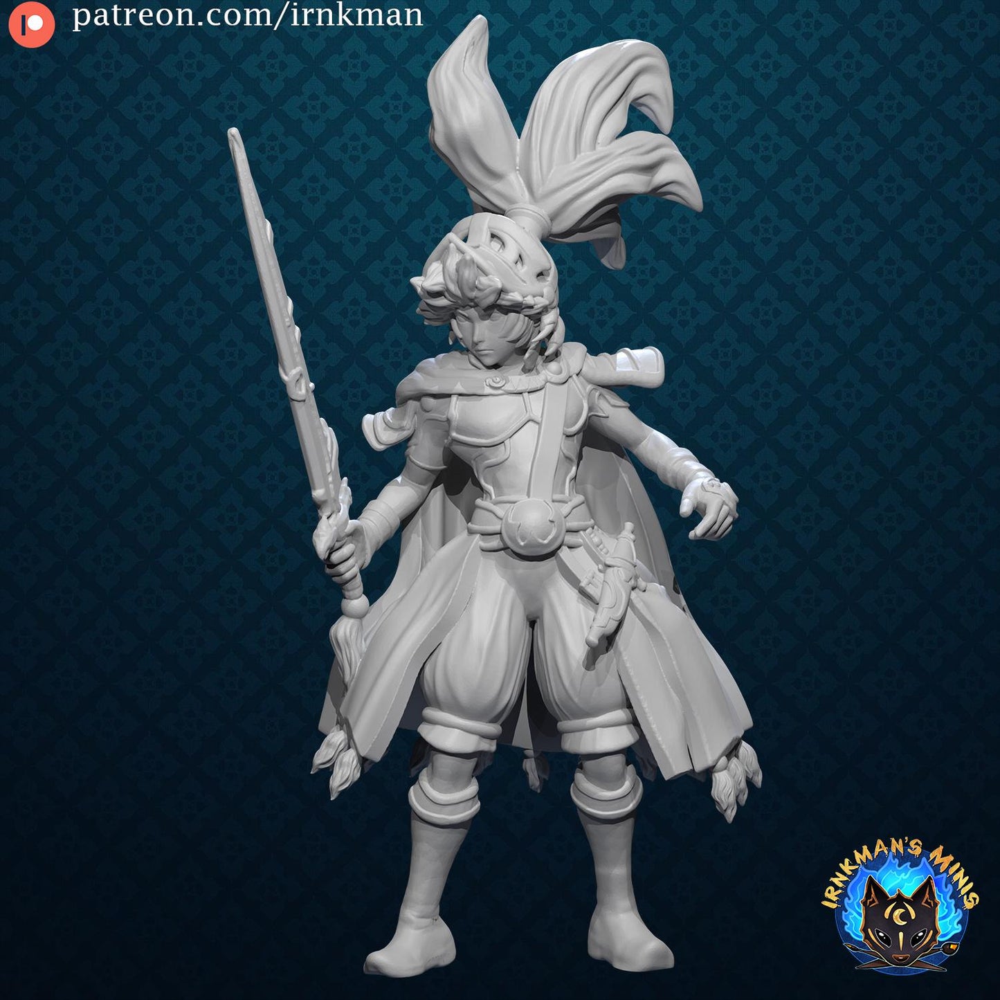 Onion Knight Miniature - 28mm / 32mm / 36mm - Irnkman's Minis - Resin Printed Figure for D&D, TTRPGs, and Board Games
