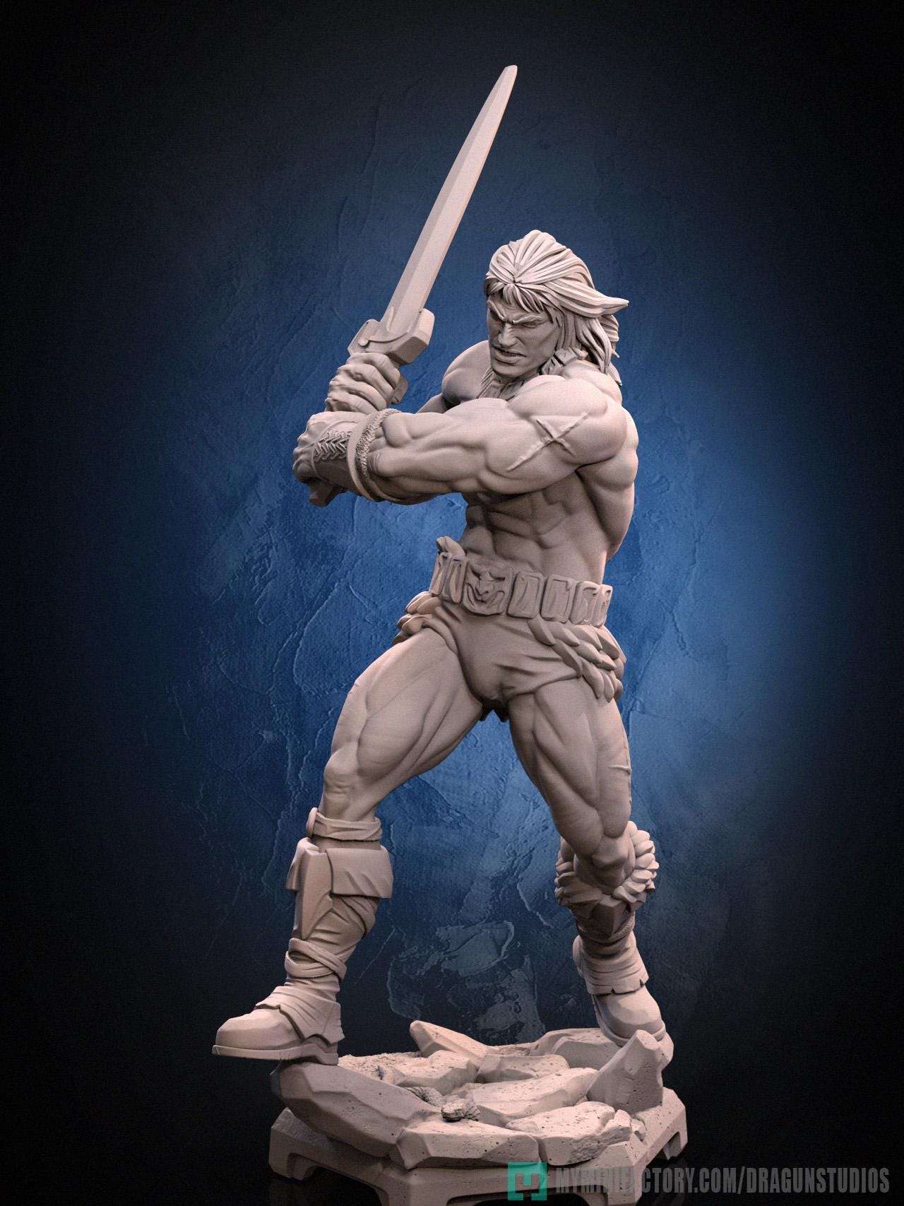 Ax Battler Miniature - 28mm / 32mm / 36mm / 75mm - DraGun Studios - Resin Printed Figurine for D&D, TTRPGs, and Board Games