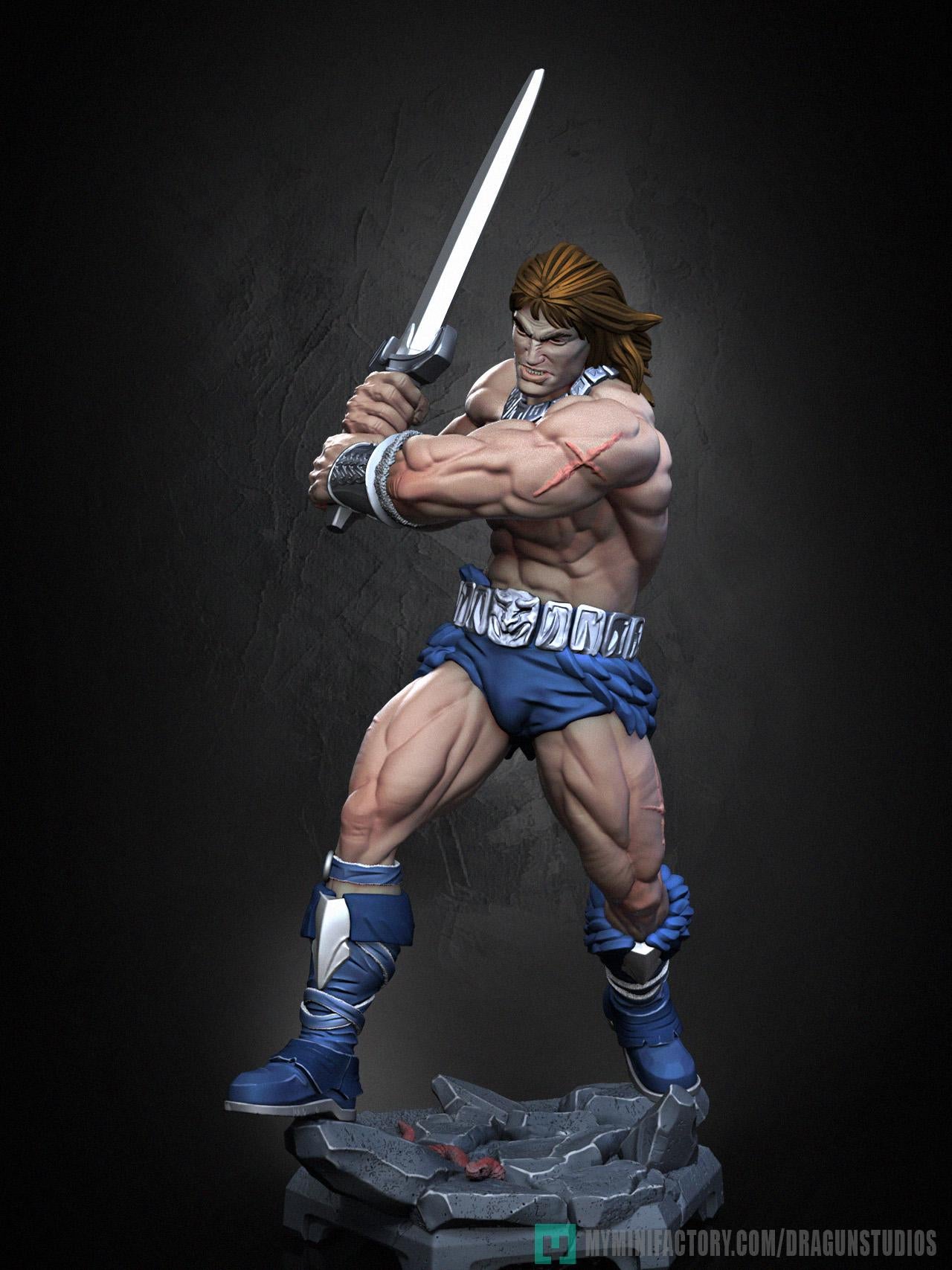 Ax Battler Miniature - 28mm / 32mm / 36mm / 75mm - DraGun Studios - Resin Printed Figurine for D&D, TTRPGs, and Board Games