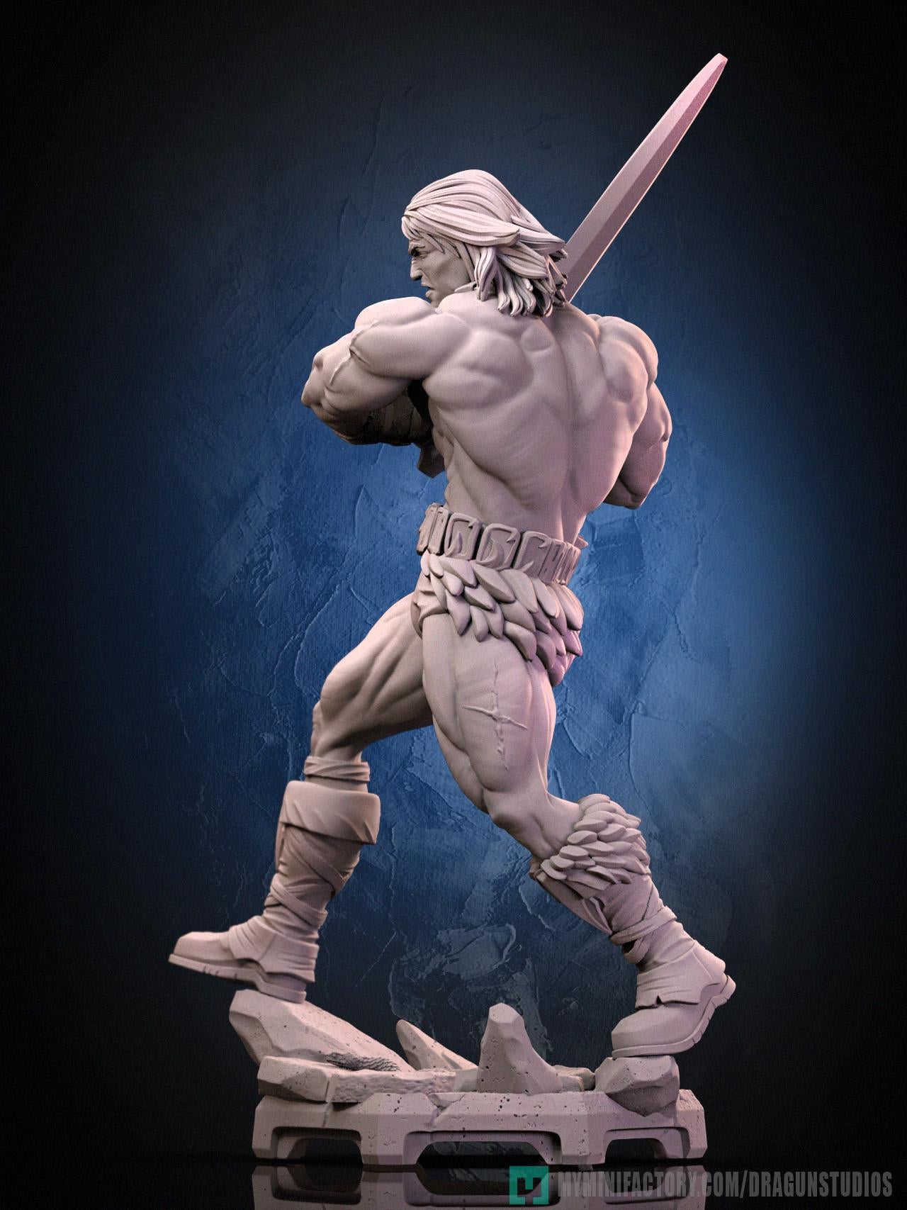 Ax Battler Miniature - 28mm / 32mm / 36mm / 75mm - DraGun Studios - Resin Printed Figurine for D&D, TTRPGs, and Board Games