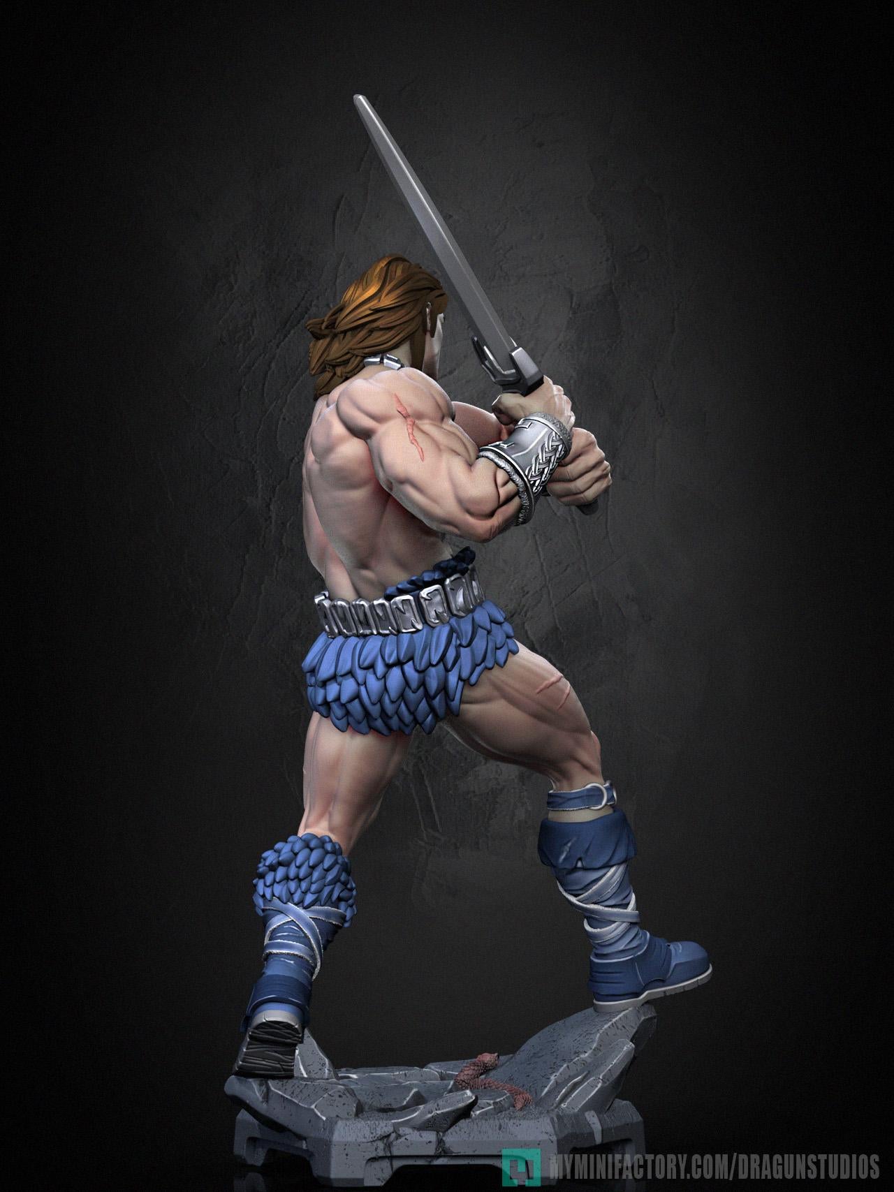 Ax Battler Miniature - 28mm / 32mm / 36mm / 75mm - DraGun Studios - Resin Printed Figurine for D&D, TTRPGs, and Board Games
