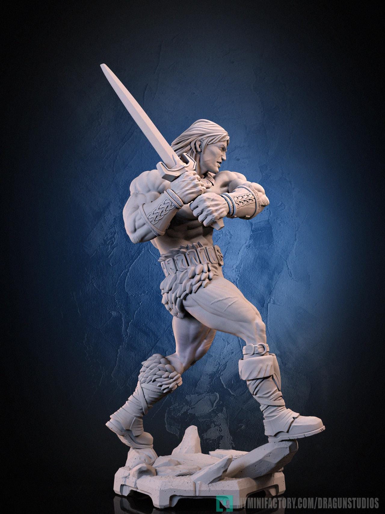Ax Battler Miniature - 28mm / 32mm / 36mm / 75mm - DraGun Studios - Resin Printed Figurine for D&D, TTRPGs, and Board Games