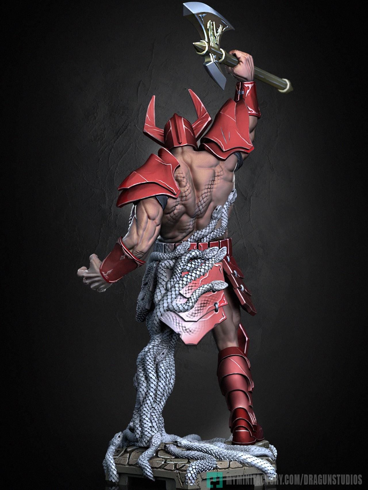 Death Adder Miniature - 87mm / 125mm Height - DraGun Studios - Resin Printed Figurine for D&D, TTRPGs, and Board Games