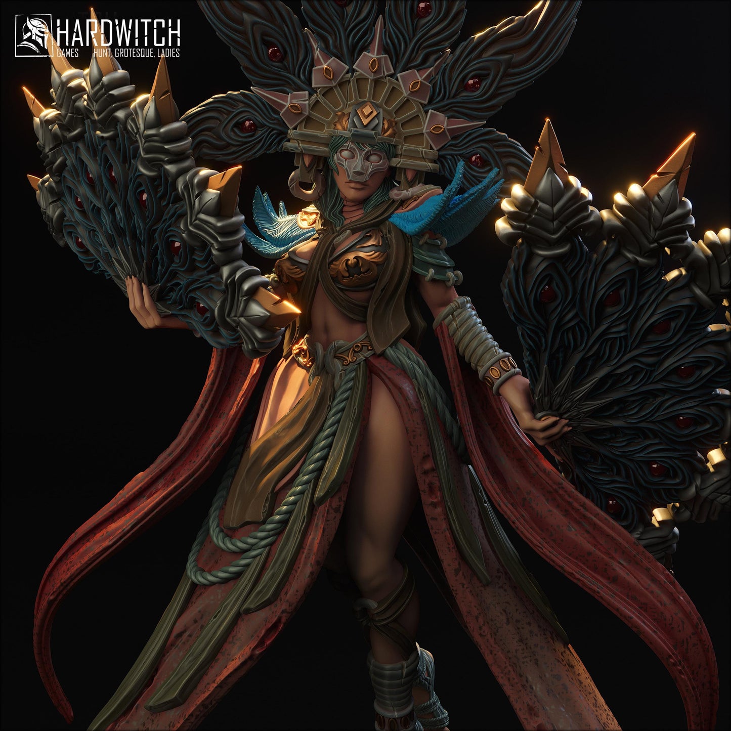 Farida Saahor Miniature (Standard and NSFW) - 28mm / 32mm / 36mm / 75mm - HardWitch Games - Resin Printed Figure for D&D and TTRPGs