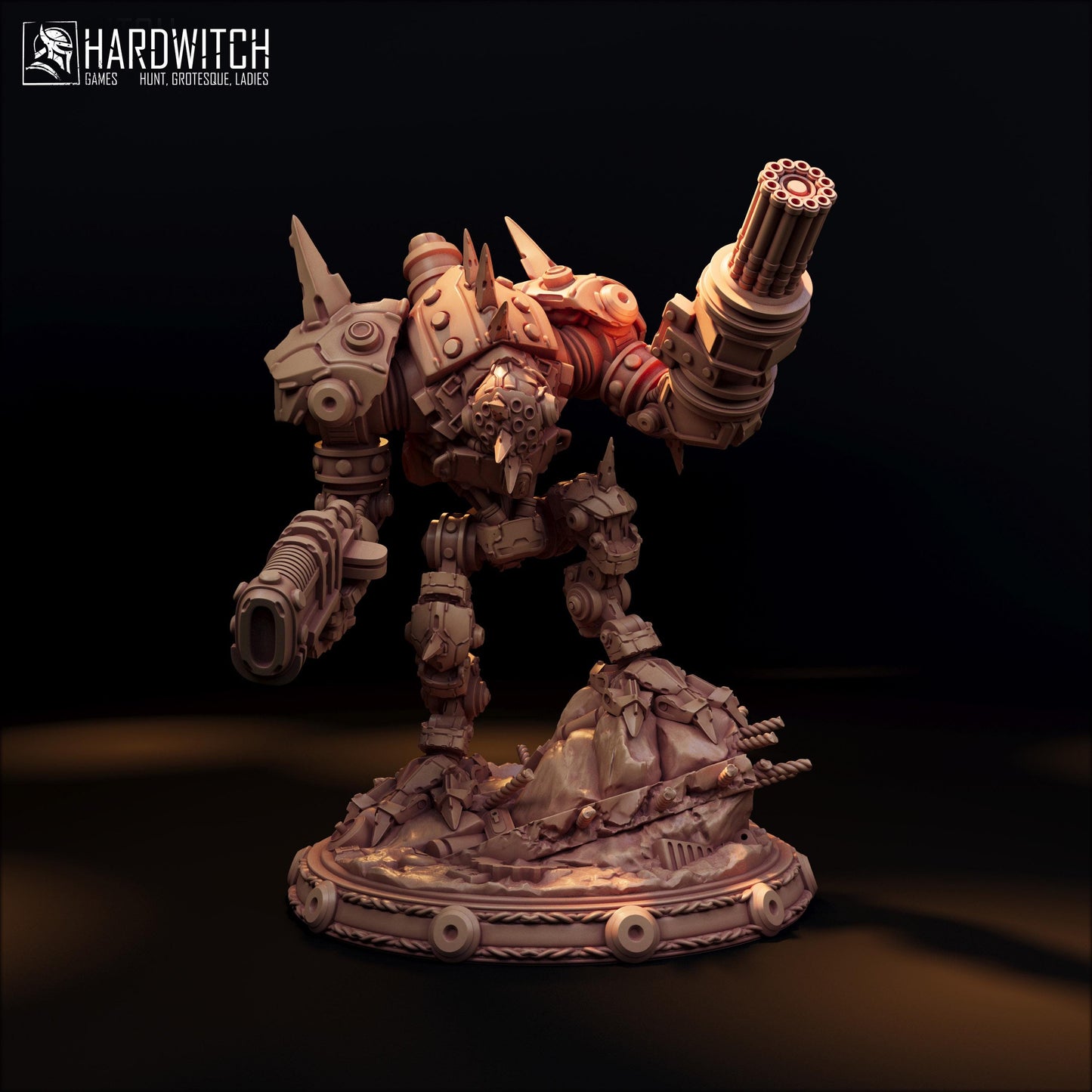 Bazaltar Hellfire Miniature - 28mm / 32mm / 36mm - HardWitch Games - Resin Printed Figure for D&D and TTRPGs
