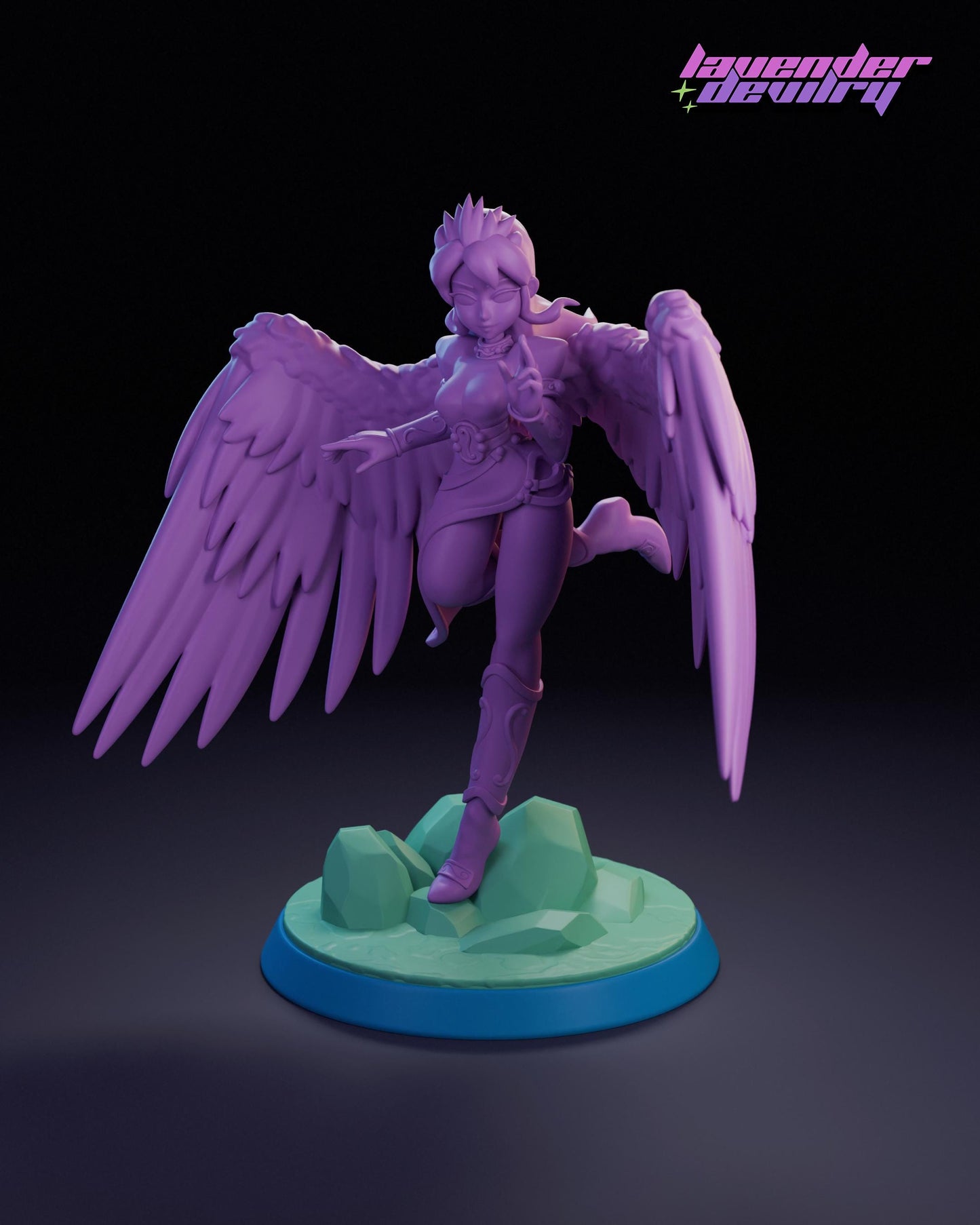 Nina Windia Miniature - 28mm / 32mm / 36mm / 75mm - Lavender Devilry - Resin Printed Figure for D&D, TTRPGs and Board Games