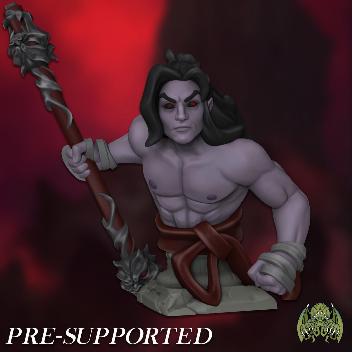 Valerius the Shadow Monk Miniature - 28mm / 32mm / 36mm / Diorama / Bust - Miniatures of Madness - Resin Printed Figure for D&D and TTRPGs
