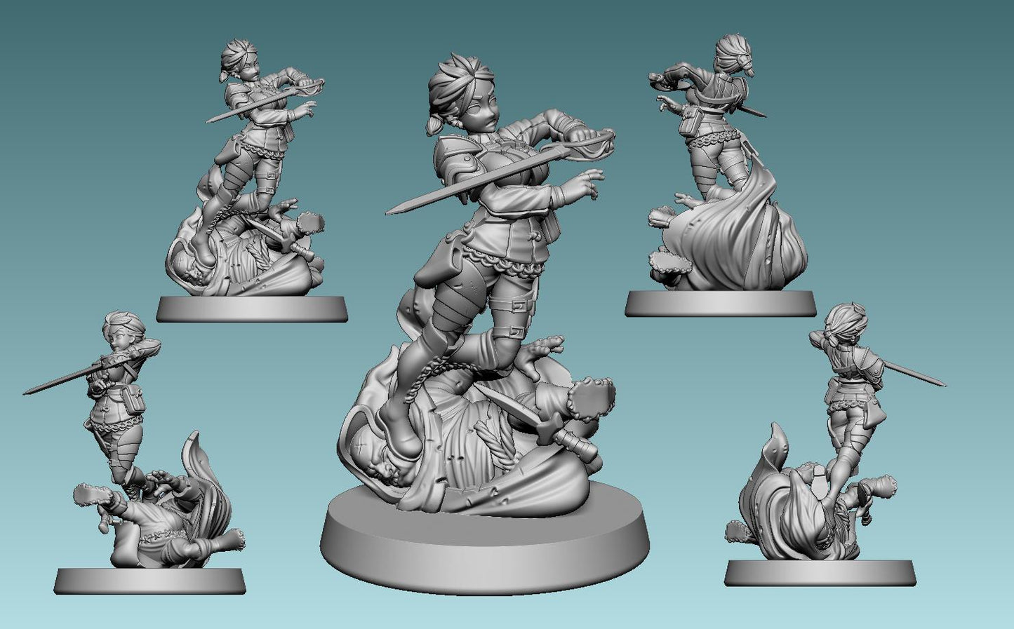 Cecily Miniature - 28mm / 32mm / 36mm / 75mm - LPOMC - Resin Printed Figure for D&D, TTRPGs, and Board Games