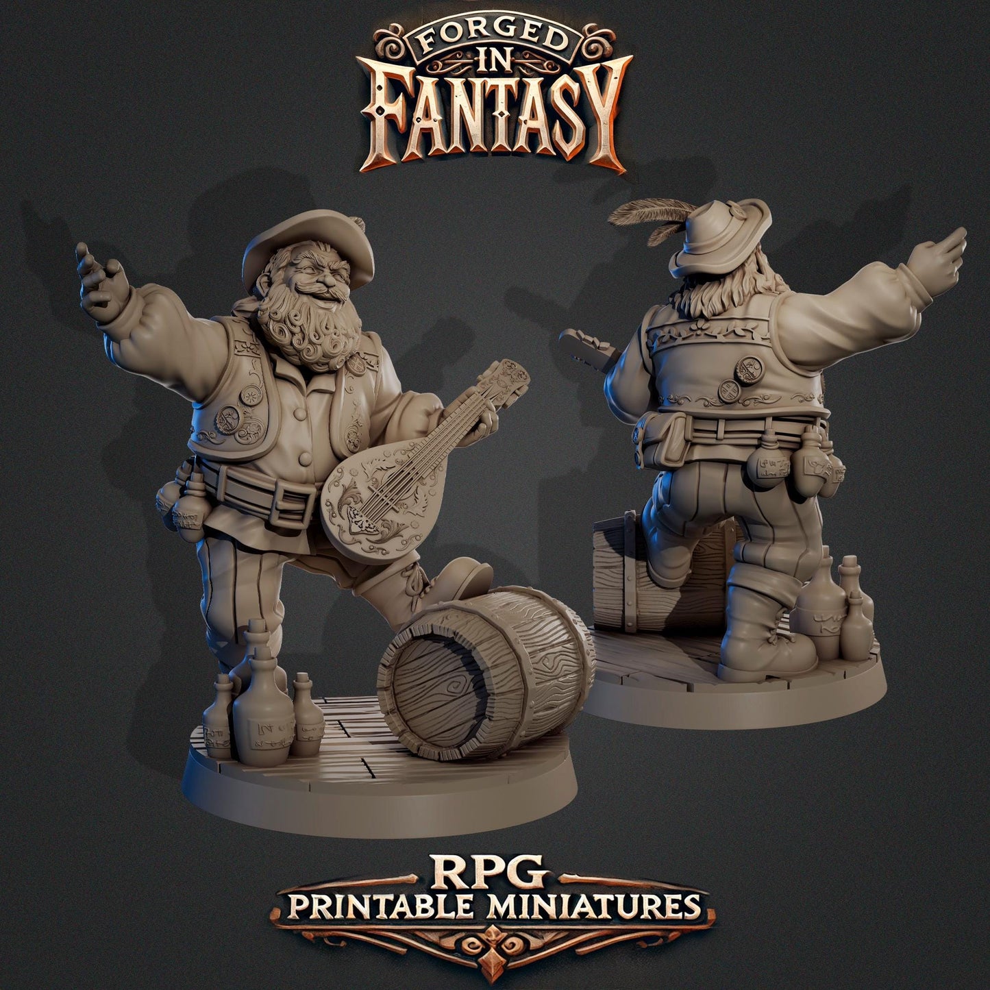Forged in Fantasy Miniature (6 Variations) - Claudia's Gallery - 28mm / 32mm / 36mm / 75mm - Resin Printed Figure for D&D and TTRPGs