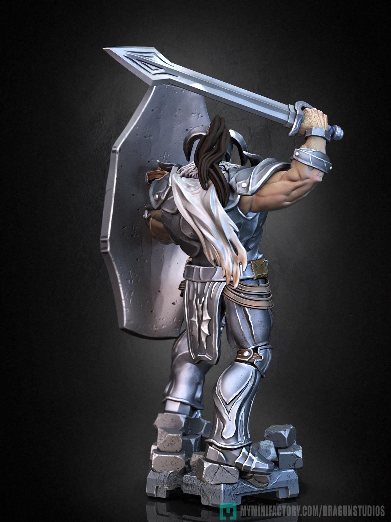 Lt. Bitter Miniature - 66mm / 99mm Height - DraGun Studios - Resin Printed Figurine for D&D, TTRPGs, and Board Games