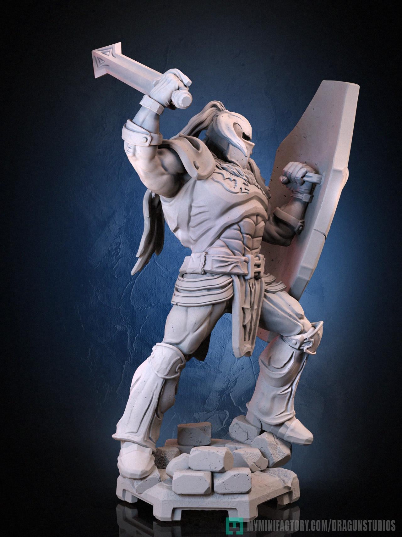 Lt. Bitter Miniature - 66mm / 99mm Height - DraGun Studios - Resin Printed Figurine for D&D, TTRPGs, and Board Games