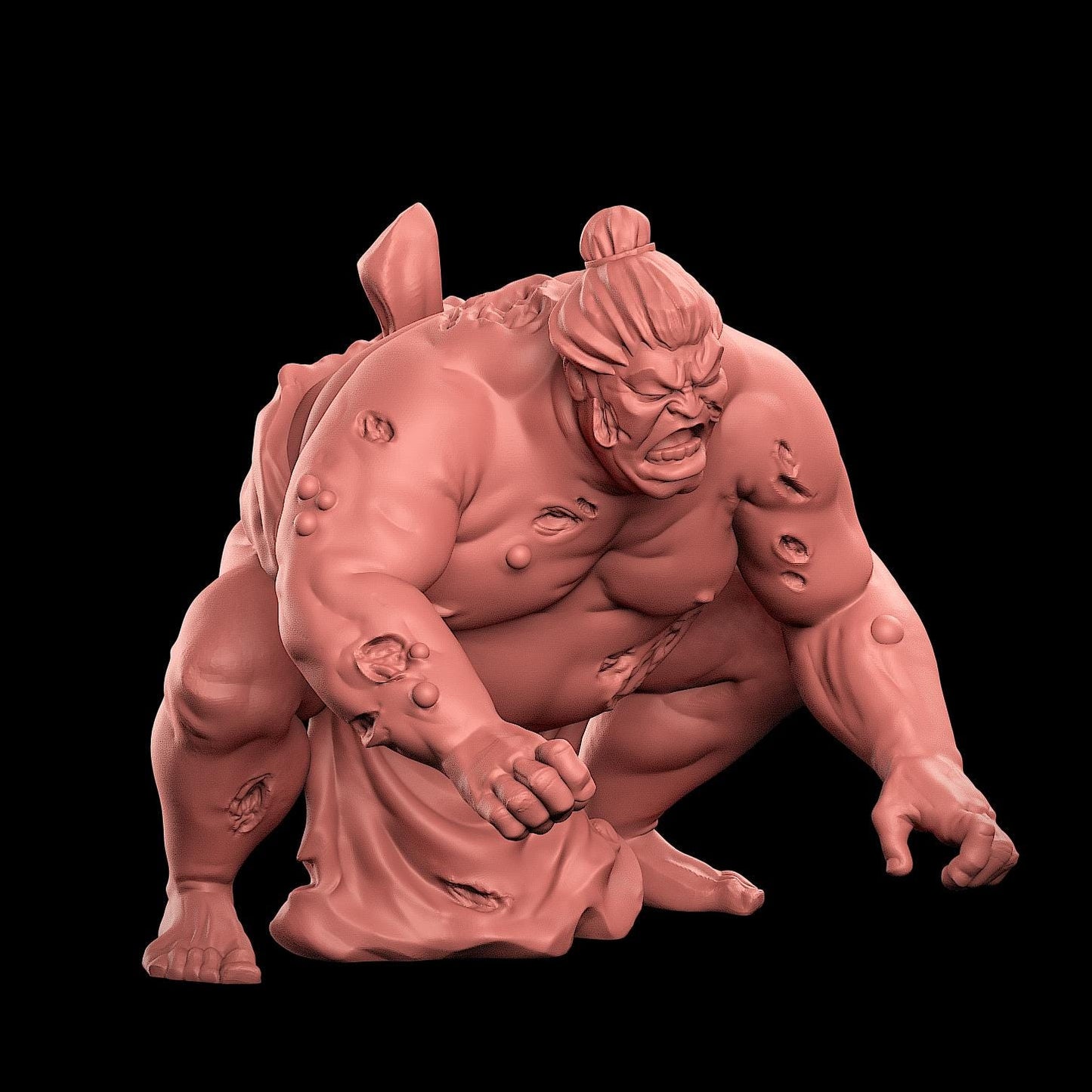 Sumo Zombie Miniature - 28mm / 32mm / 36mm - VaultZ - Resin Printed Figures for D&D, TTRPGs, Zombicide, and Board Games
