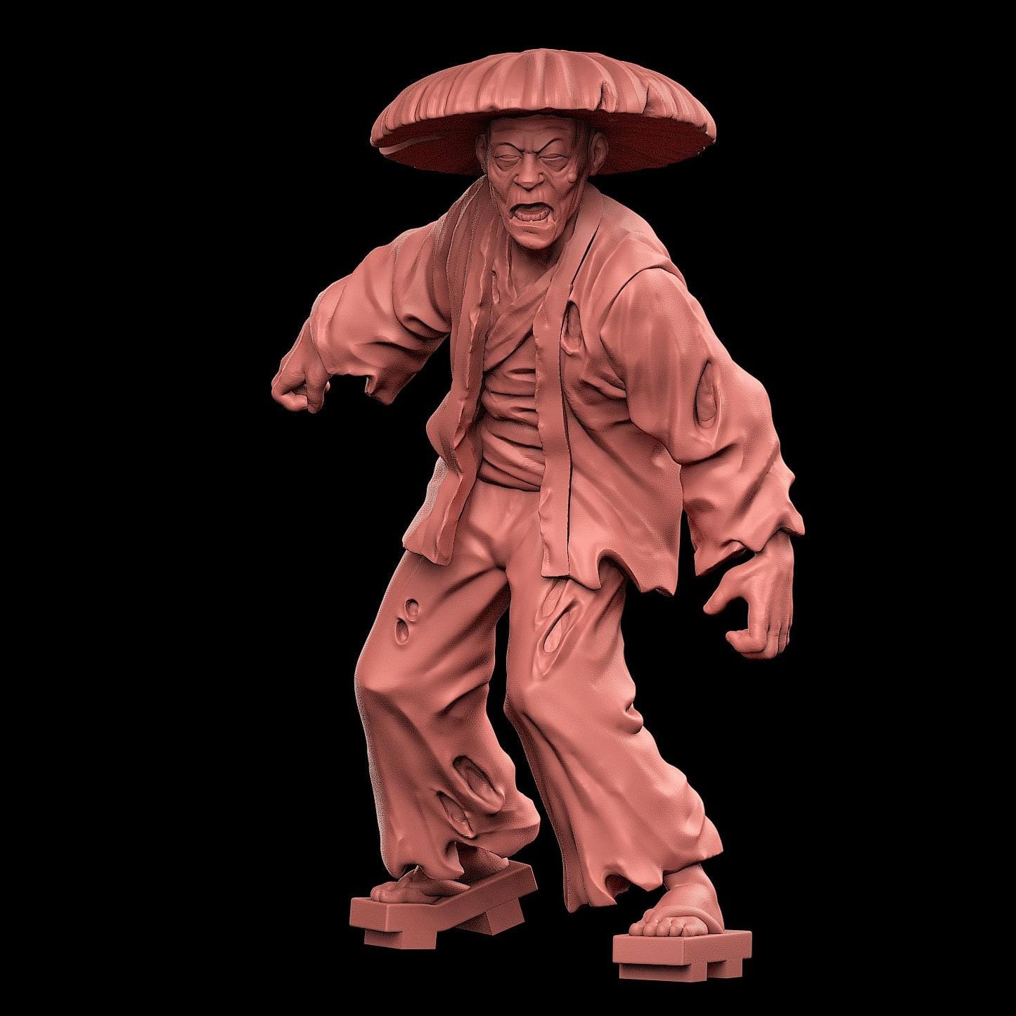Japan Zombie Miniature - 28mm / 32mm / 36mm - VaultZ - Resin Printed Figures for D&D, TTRPGs, Zombicide, and Board Games