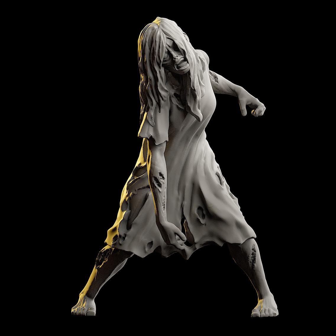 Hospital Zombie Miniature (3 Variations) - 28mm / 32mm / 36mm - VaultZ - Resin Printed Figures for D&D, TTRPGs, Zombicide, and Board Games