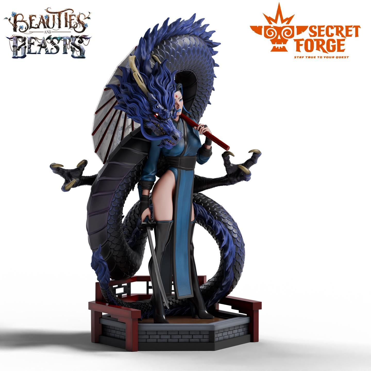 Luna: Raised by Dragons Figure - 75mm - Secret Forge - Resin Printed Figure for Painting & Display