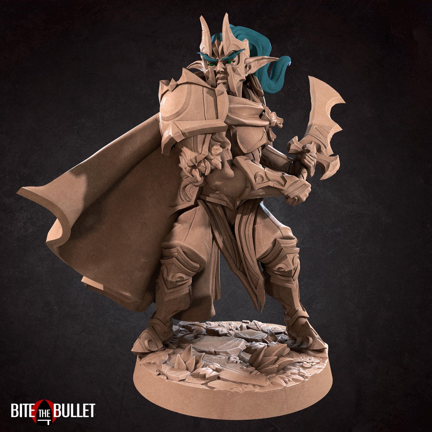 Night Elf Fighter Vahdian Miniature - 28mm / 32mm / 36mm - Bite the Bullet - Resin Printed Figure for D&D, TTRPGs, and Board Games