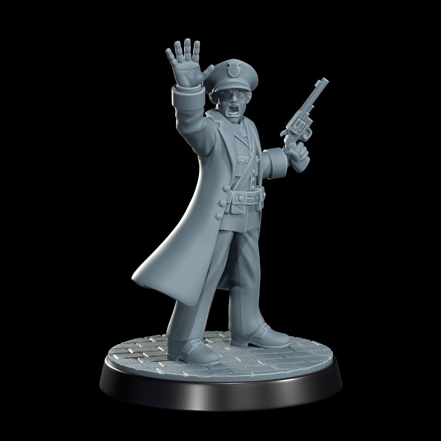 High Speed Horror Police Officers Miniature - 28mm / 32mm / 36mm - Cosmondo - Resin Printed Figure for Arkham Horror, D&D, and TTRPGs
