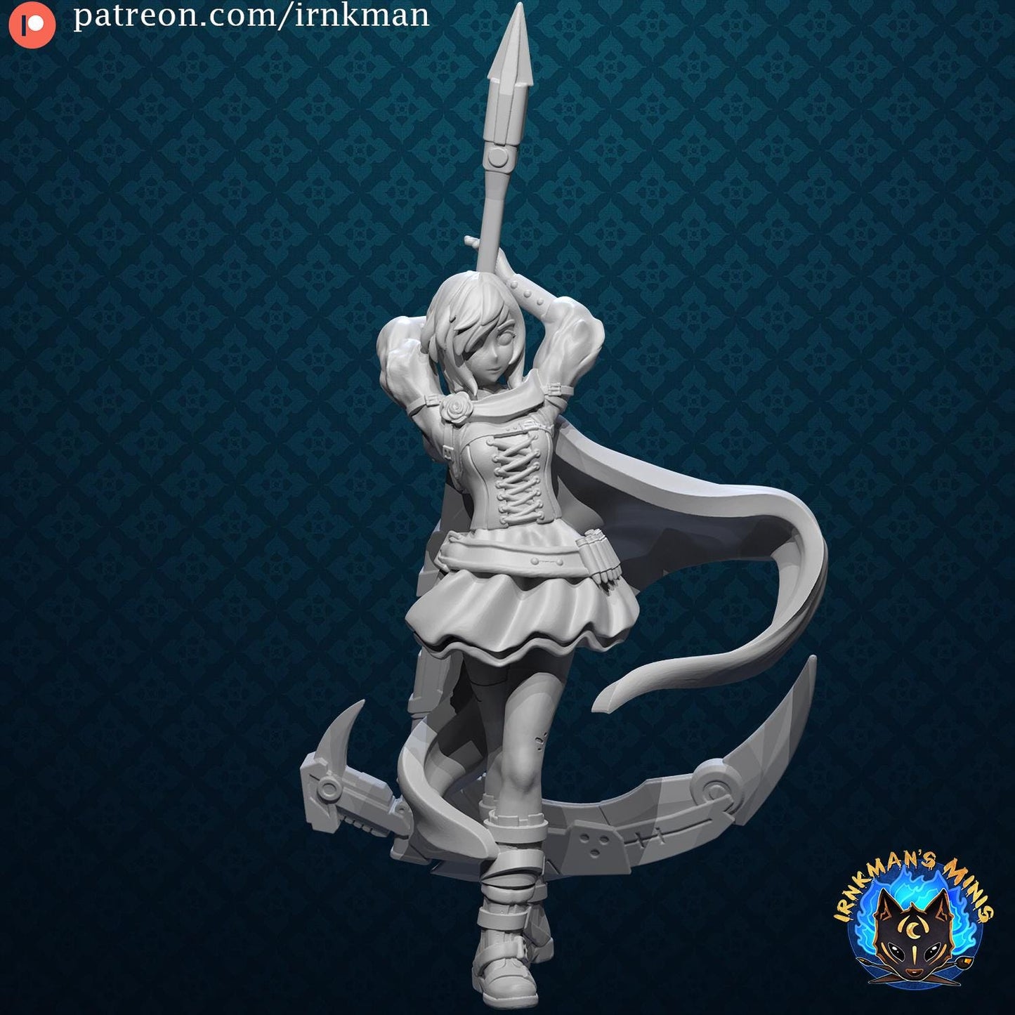 Rubi Roze Miniature - 28mm / 32mm / 36mm - Irnkman's Minis - Resin Printed Figure for D&D, TTRPGs, and Board Games