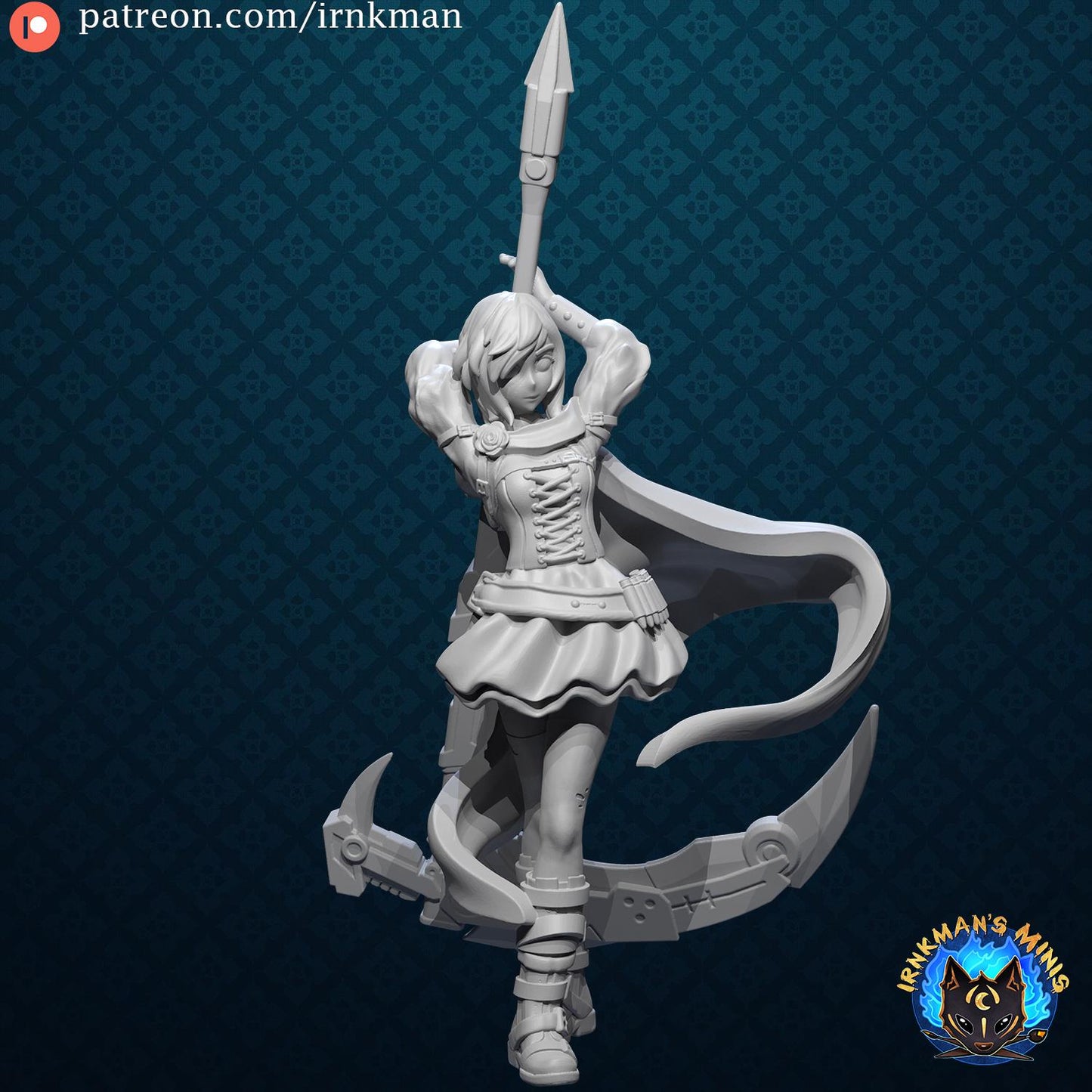 Rubi Roze Miniature - 28mm / 32mm / 36mm - Irnkman's Minis - Resin Printed Figure for D&D, TTRPGs, and Board Games
