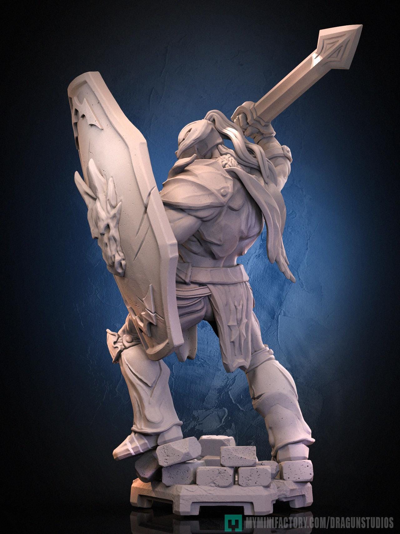 Lt. Bitter Miniature - 66mm / 99mm Height - DraGun Studios - Resin Printed Figurine for D&D, TTRPGs, and Board Games