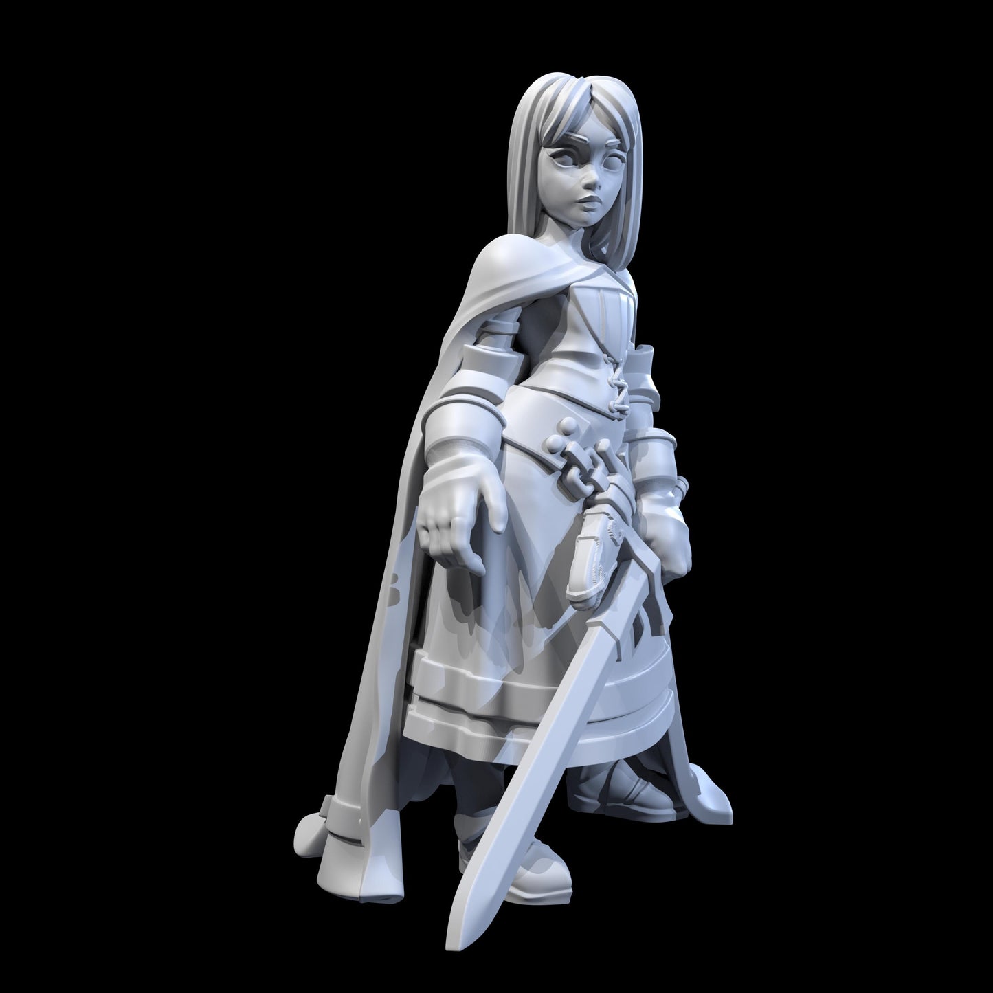 Female Knight Miniature - 28mm / 32mm / 36mm - Ethan Savage Studios - Resin Printed Figure for D&D, TTRPGs, and Board Games