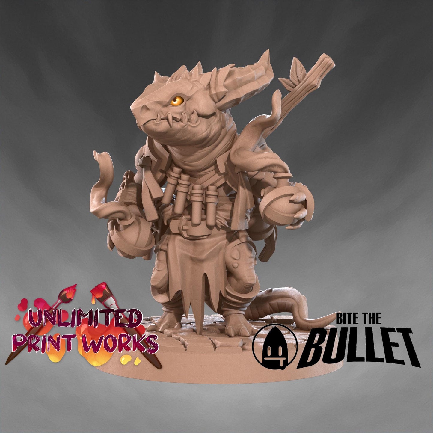 Kobold Alchemist Miniature - 28mm / 32mm / 36mm - Bite the Bullet - Resin Printed Figure for D&D, TTRPGs, and Board Games