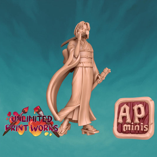 Hayate, Snarky Ronin Miniature - Awkward Penguin’s Minis - 28mm / 32mm / 36mm - Resin Printed Figure for D&D, Daggerheart, and Painting