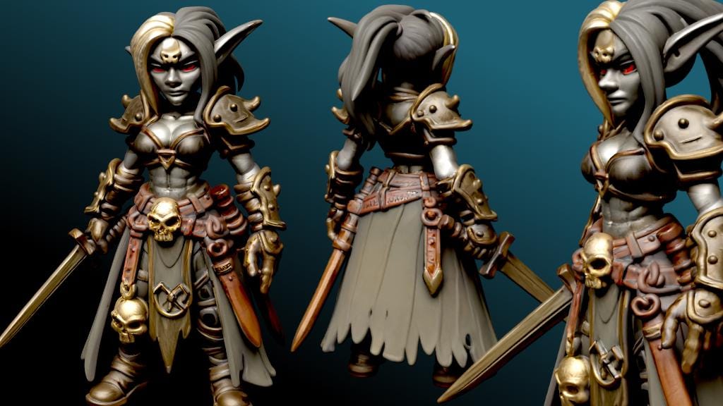 Ladies of the Damned Miniature (7 Variations) - KLAUS - 28mm / 32mm / 36mm - Resin Printed Figure for D&D, Daggerheart, and TTRPGs