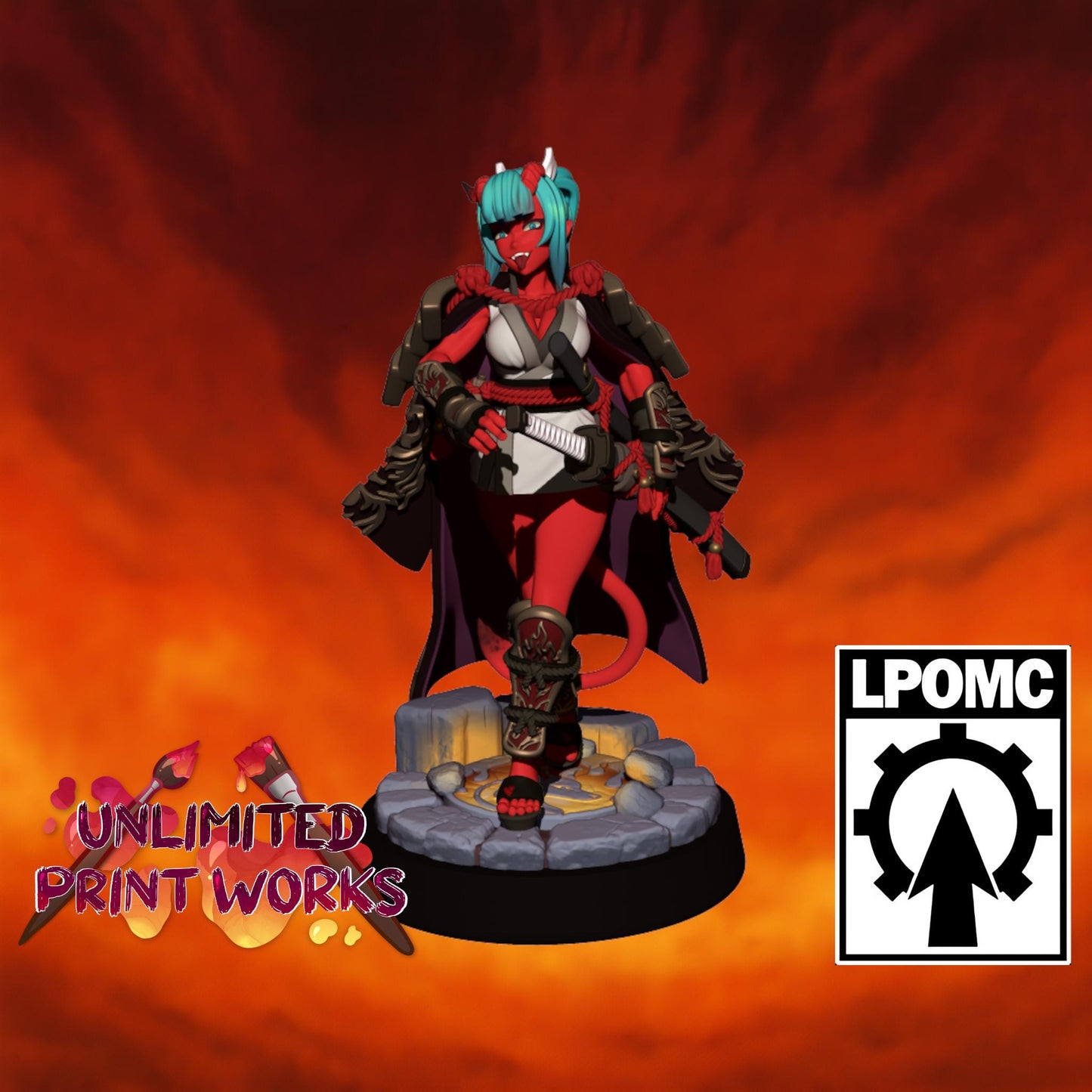 Enka, Feast of Blades Miniature - 28mm / 32mm / 36mm - LPOMC - Resin Printed Figure for D&D, TTRPGs, and Board Games