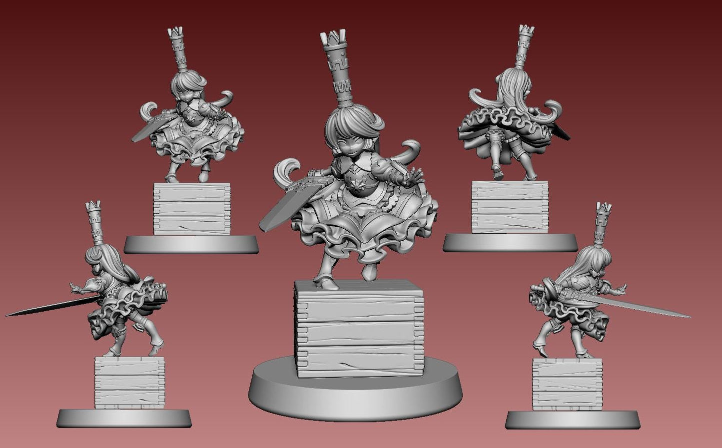 Holy Saber Sweetheart Miniature - 28mm / 32mm / 36mm / 75mm - LPOMC - Resin Printed Figure for D&D, TTRPGs, and Board Games