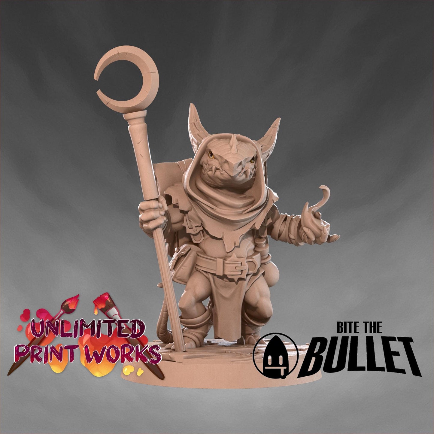 Kobold Wizard Miniature - 28mm / 32mm / 36mm - Bite the Bullet - Resin Printed Figure for D&D, TTRPGs, and Board Games
