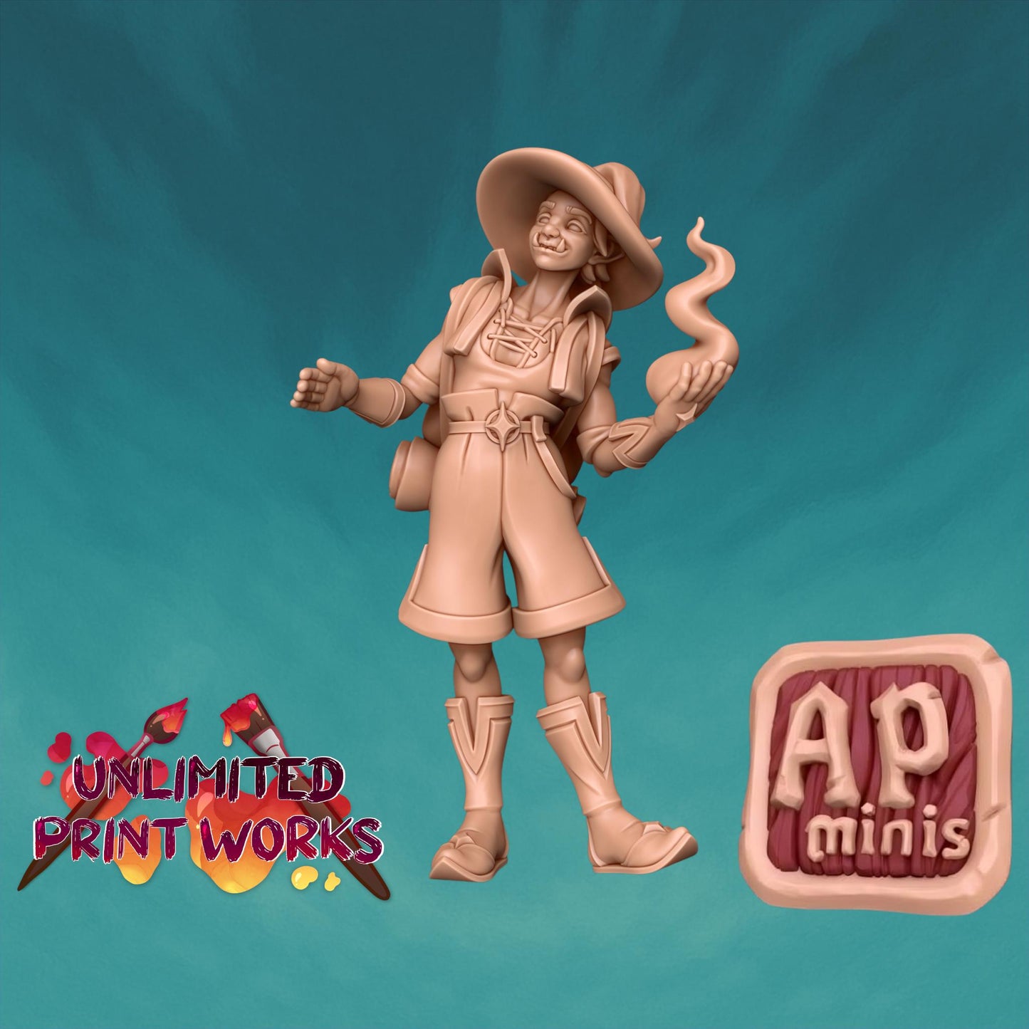 Magic, Half-Orc Wizard Miniature - Awkward Penguin’s Minis - 28mm / 32mm / 36mm - Resin Printed Figure for D&D, Daggerheart, and Painting