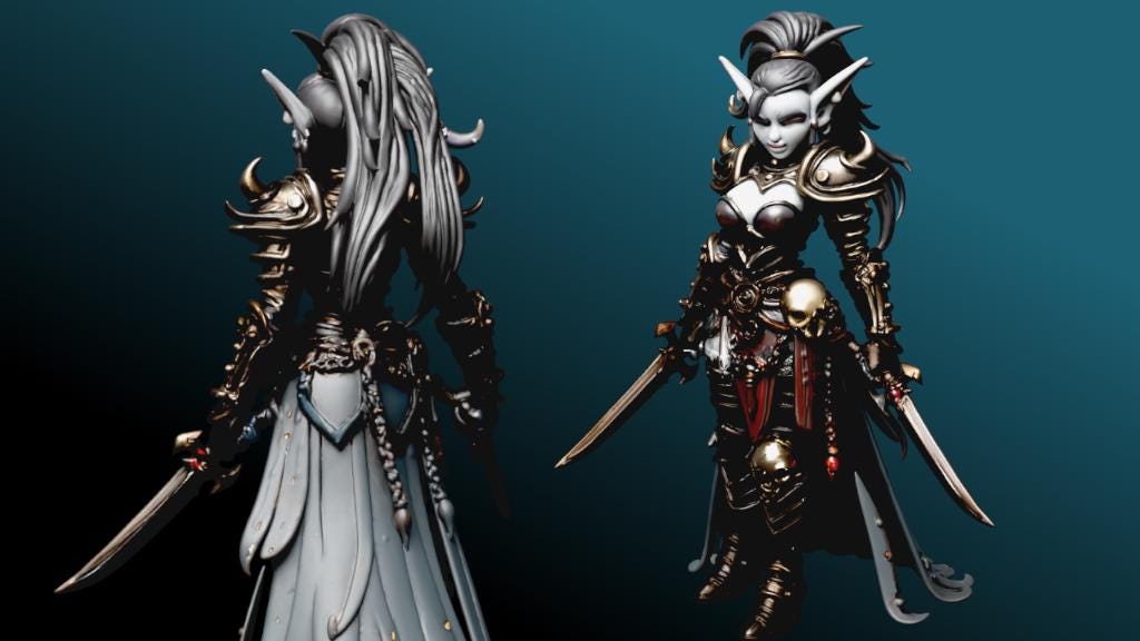 Ladies of the Damned Miniature (7 Variations) - KLAUS - 28mm / 32mm / 36mm - Resin Printed Figure for D&D, Daggerheart, and TTRPGs