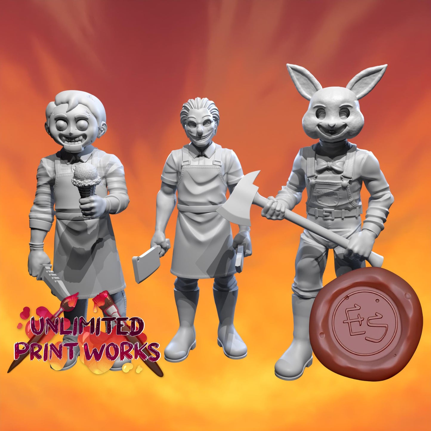 Shirokage's Killers Miniature - 28mm / 32mm / 36mm / 75mm - Ethan Savage Studios - Resin Printed Figure for D&D, TTRPGs, and Board Games