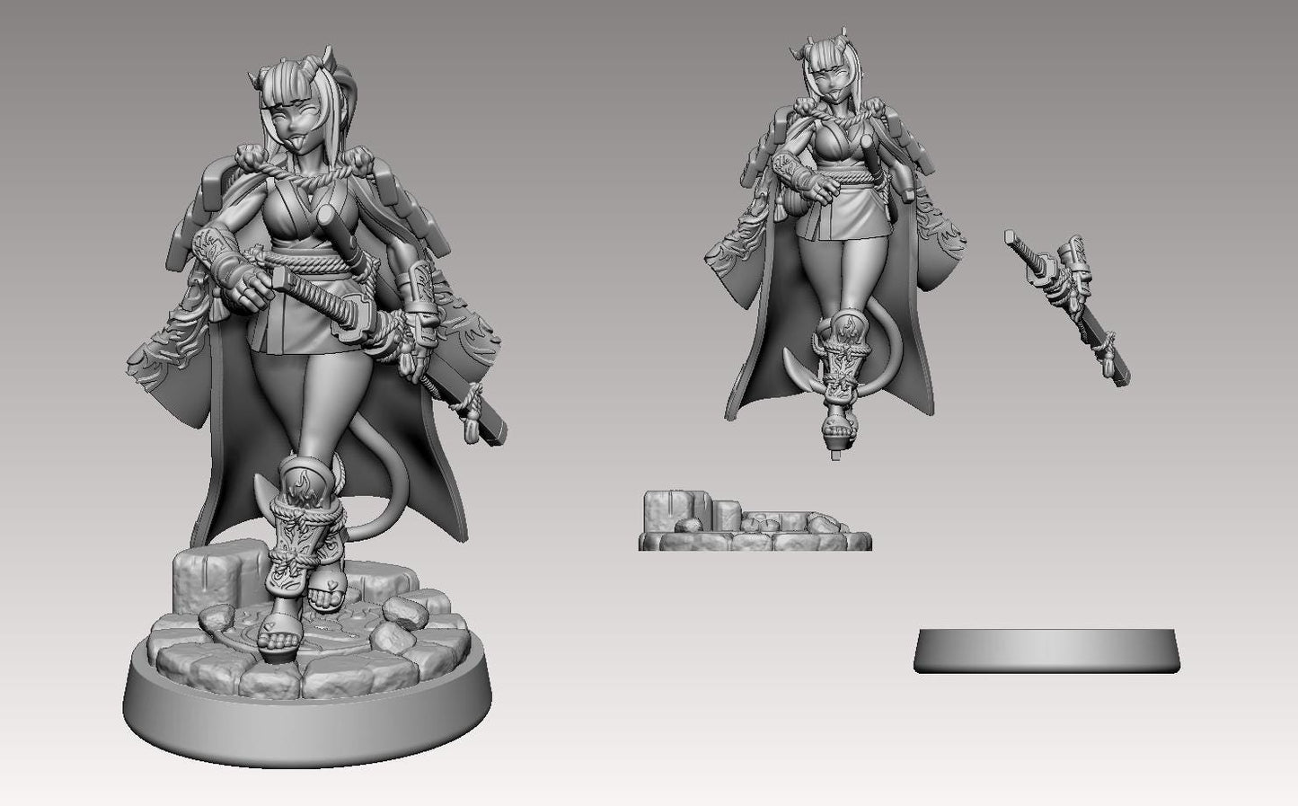 Enka, Feast of Blades Miniature - 28mm / 32mm / 36mm - LPOMC - Resin Printed Figure for D&D, TTRPGs, and Board Games