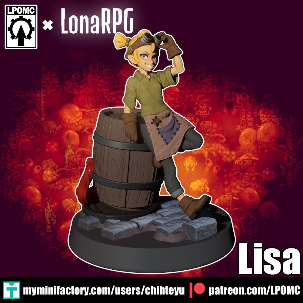 Lisa Miniature - 28mm / 32mm / 36mm / 75mm - LPOMC - Resin Printed Figure for D&D, TTRPGs, and Board Games