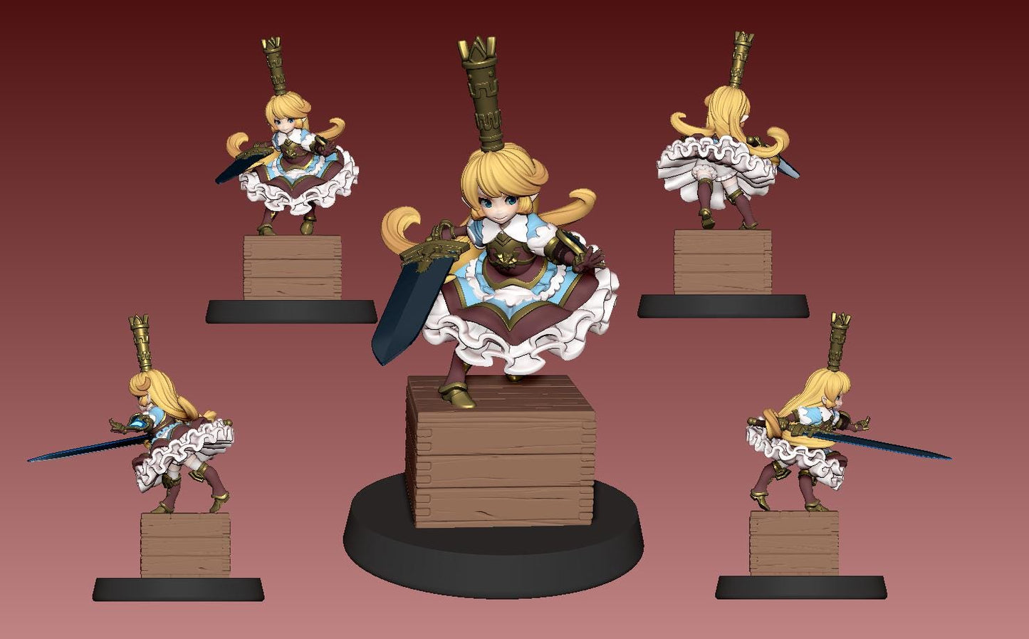 Holy Saber Sweetheart Miniature - 28mm / 32mm / 36mm / 75mm - LPOMC - Resin Printed Figure for D&D, TTRPGs, and Board Games