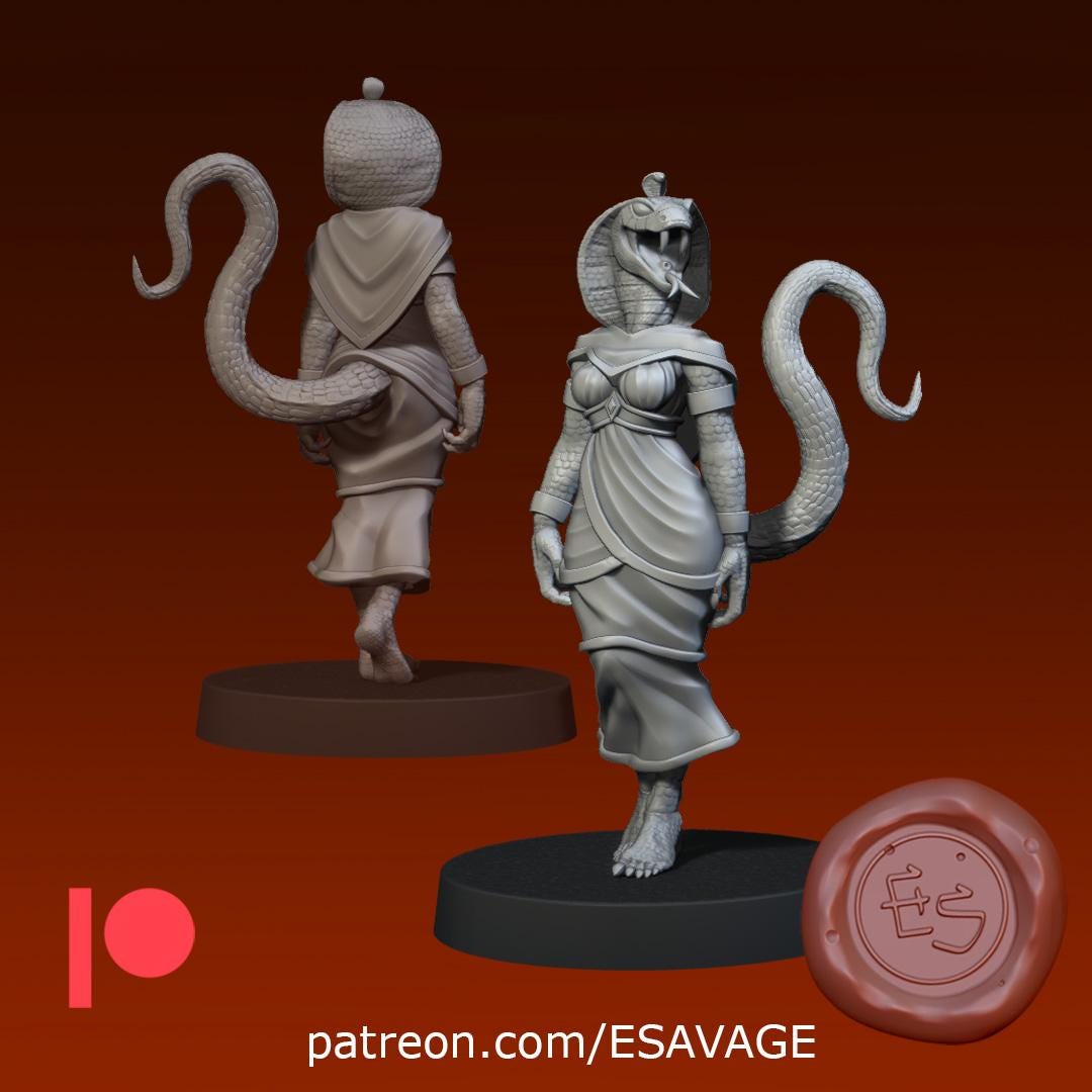 Egyptian God Miniature (6 Variations) - 28mm / 32mm / 36mm - Ethan Savage Studios - Resin Printed Figure for D&D, TTRPGs, and Board Games