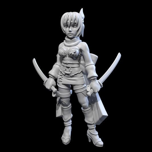 Violet Assassin Miniature - 28mm / 32mm / 36mm / 75mm - Ethan Savage Studios - Resin Printed Figure for D&D, TTRPGs, and Board Games