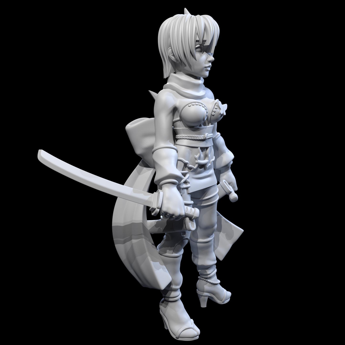 Violet Assassin Miniature - 28mm / 32mm / 36mm / 75mm - Ethan Savage Studios - Resin Printed Figure for D&D, TTRPGs, and Board Games