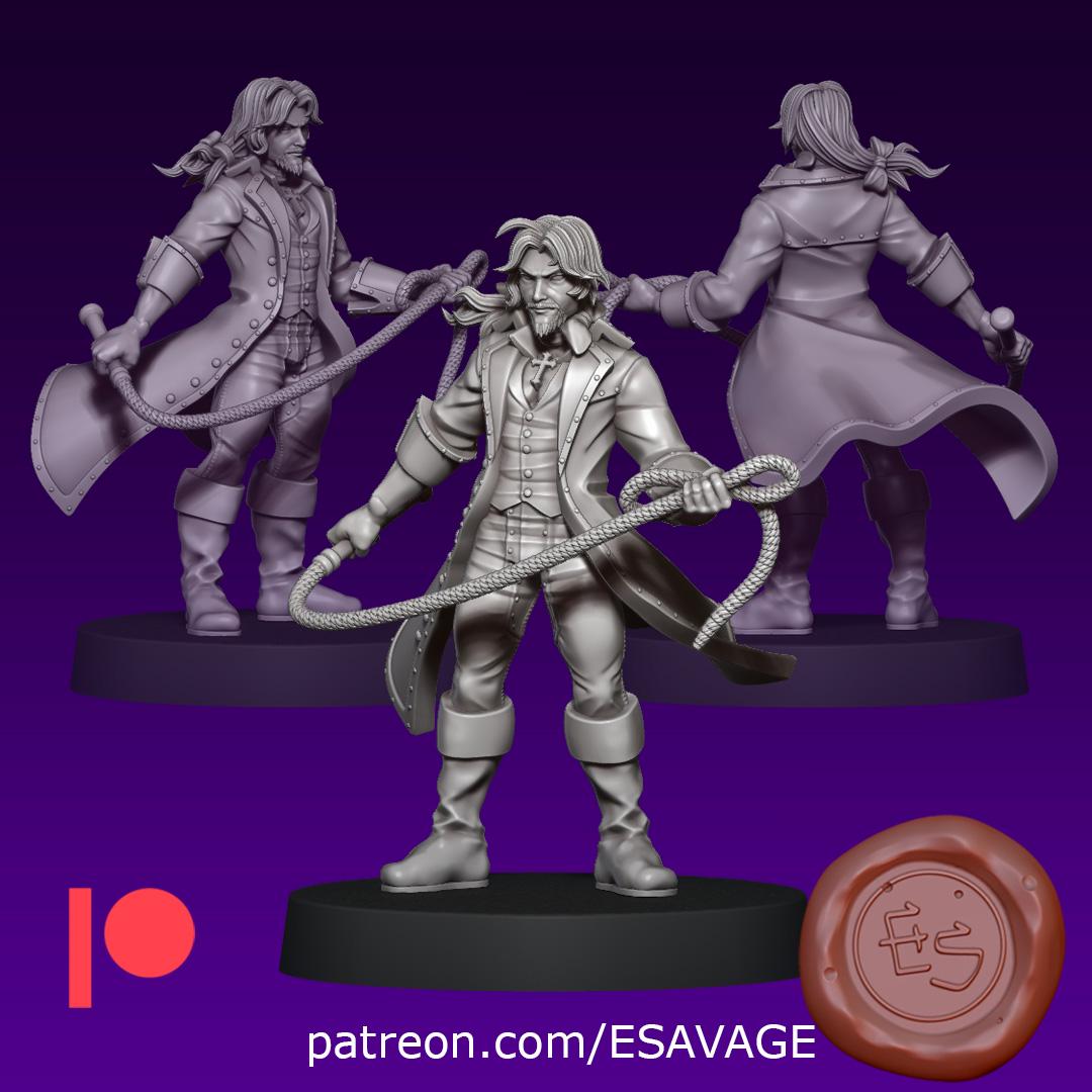 Last Vampire Hunter Miniature - 28mm / 32mm / 36mm / 75mm - Ethan Savage Studios - Resin Printed Figure for D&D, TTRPGs, and Board Games