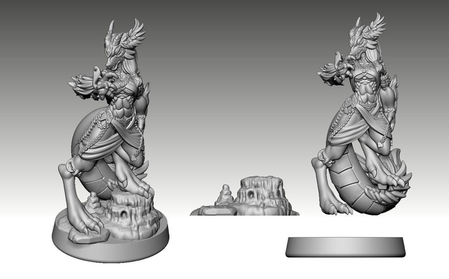 Sahara, Crowned Scales Miniature - 28mm / 32mm / 36mm - LPOMC - Resin Printed Figure for D&D, TTRPGs, and Board Games