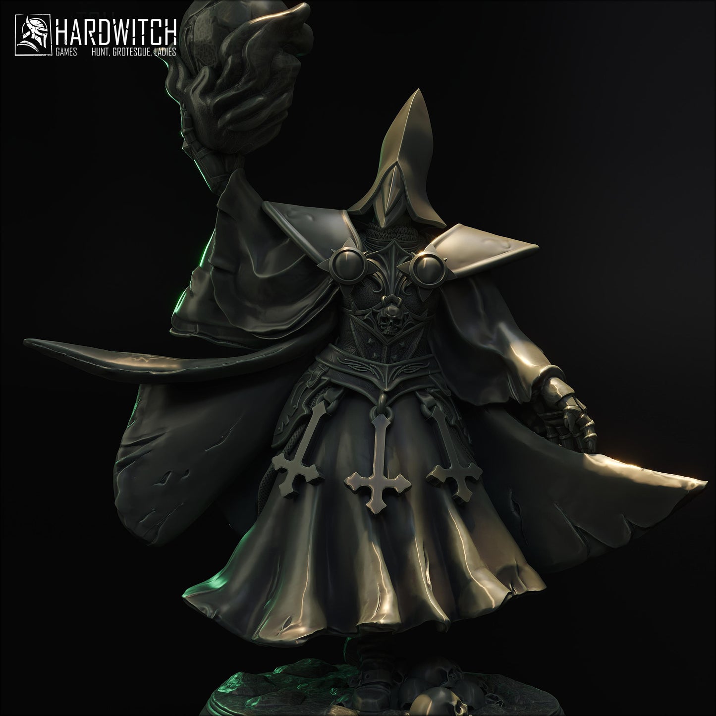 Bomb Witch Miniature - 28mm / 32mm / 36mm / 75mm - HardWitch Games - Resin Printed Figure for D&D, TTRPGs, and Board Games