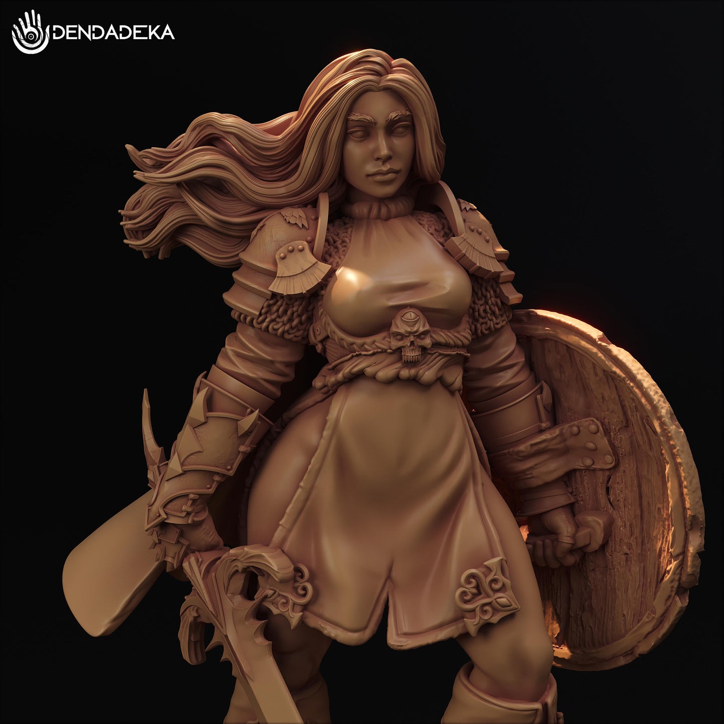 Paladin Argana Stroim Figure (w/NSFW Option) - 75mm / 120mm - Dendadeka - Collectible Resin Printed Statue for Painting & Display