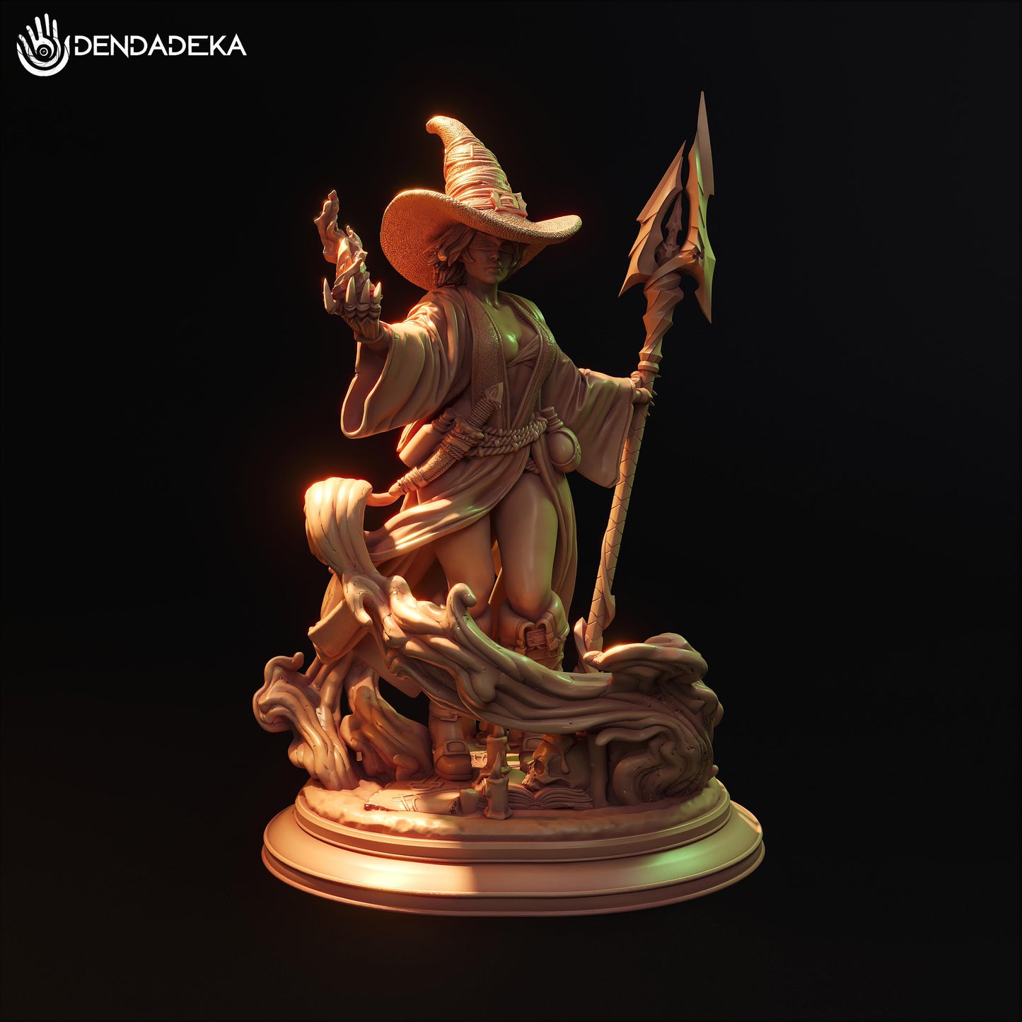 Witch Fogarda Tride Figure (w/NSFW Option) - 75mm / 120mm - Dendadeka - Collectible Resin Printed Statue for Painting & Display