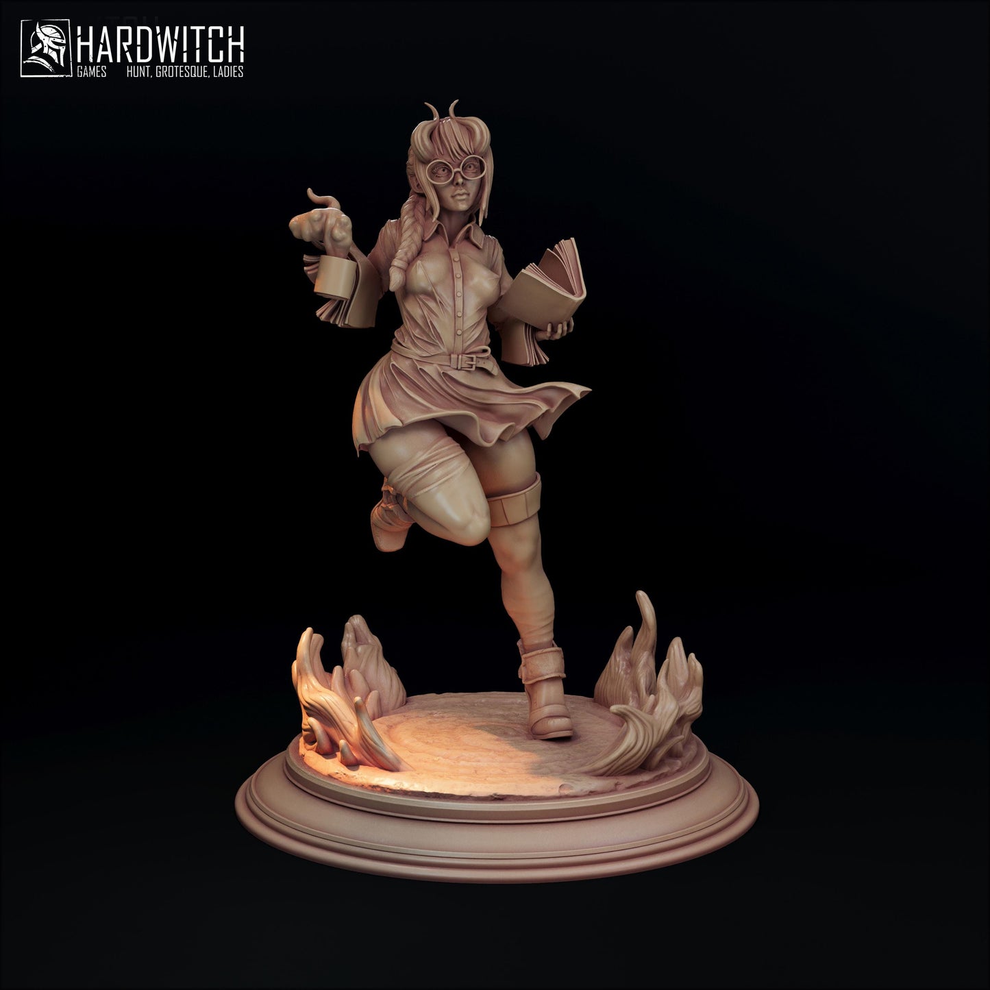 Sorceress Linda Azulay Miniature (w/NSFW Option) - 75mm / 120mm - HardWitch Games - Collectible Resin Printed Statue for Painting & Display