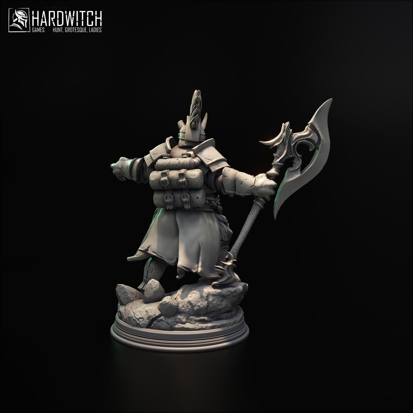 Infernal Anointed Axe Miniature - 28mm / 32mm / 36mm - HardWitch Games - Resin Printed Figure for D&D, TTRPGs, and Board Games
