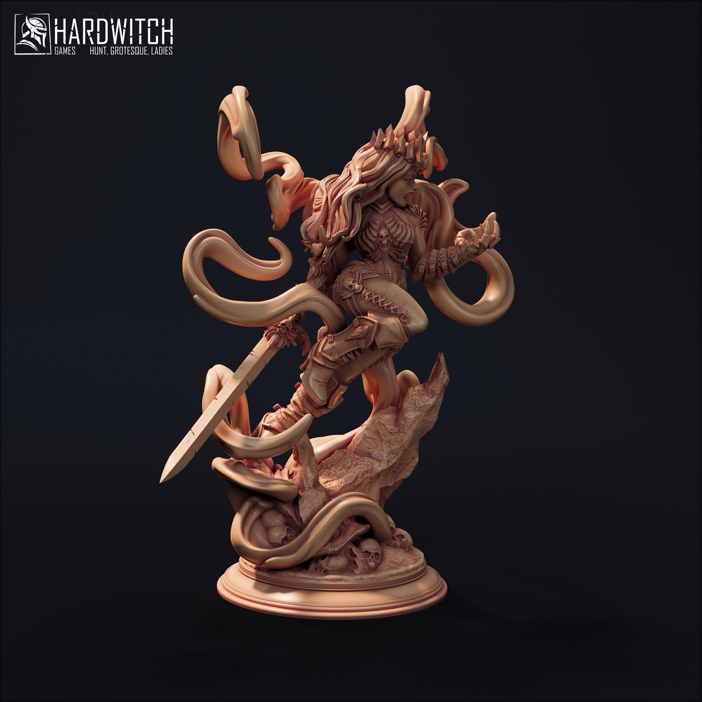 Vampiress Terrona Empada Miniature - 28mm / 32mm / 36mm / 75mm - HardWitch Games - Resin Printed Figure for D&D, TTRPGs, and Board Games